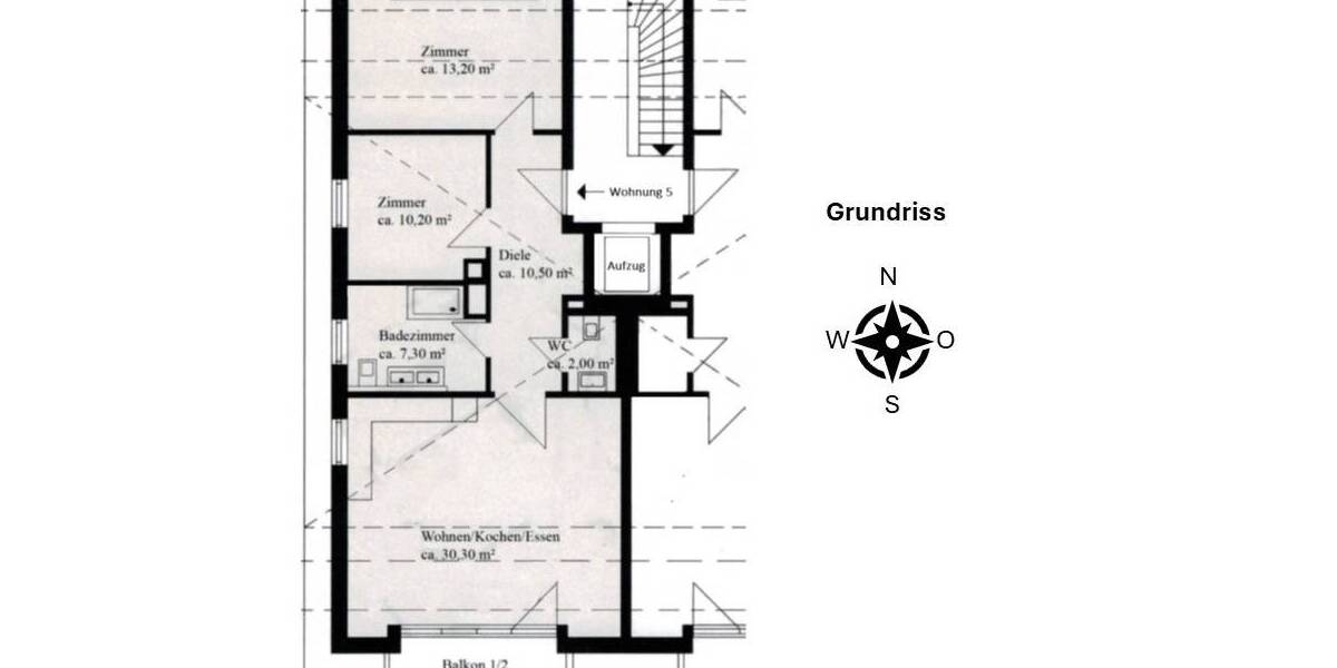 Etagenwohnung München / Trudering Trudering-Riem - 3 Zimmer, 77 m&sup2;, 1.850&euro; | Angebot:26064492