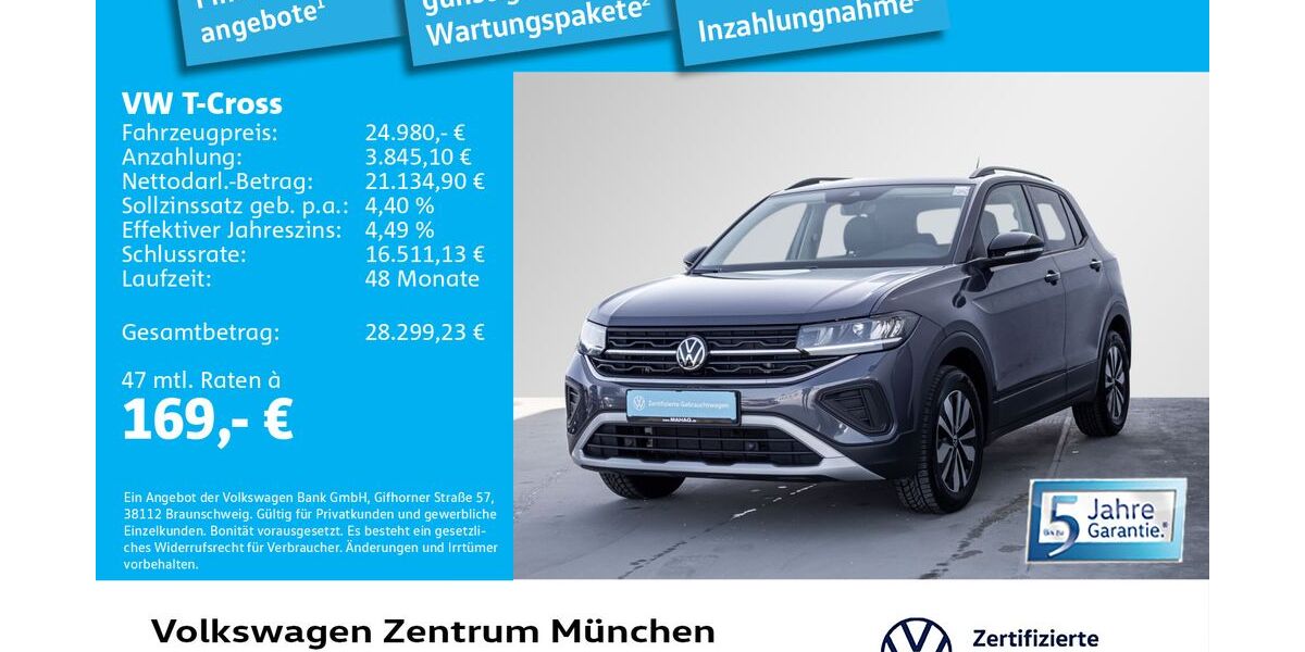 VW T-Cross 10.451 km 24.481 &euro; München 80687