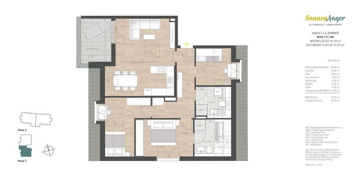 Etagenwohnung Putzbrunn-Oedenstockach Solalinden - 4 Zimmer, 92 m&sup2;, 864.900&euro; | Angebot:26593484