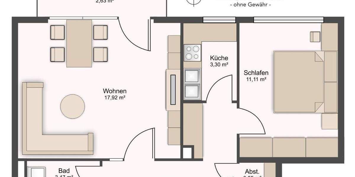 Etagenwohnung München Feldmoching-Hasenbergl - 2 Zimmer, 47 m&sup2;, 360.000&euro; | Angebot:26597763