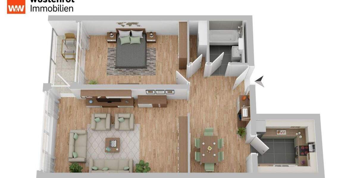 Etagenwohnung Haar - 2 Zimmer, 76 m&sup2;, 379.000&euro; | Angebot:24834341