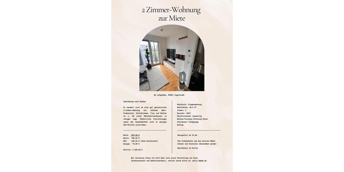 Etagenwohnung München Ramersdorf-Perlach - 2 Zimmer, 39 m&sup2;, 700&euro; | Angebot:26551183