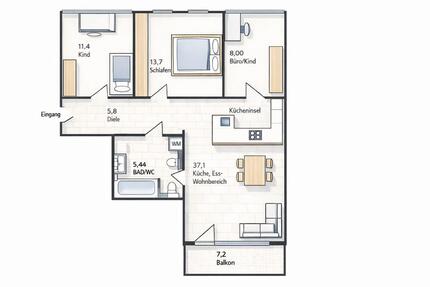 Wohnung Germering - 4 Zimmer, 86 m&sup2;, 1.890&euro; | Angebot:25419247