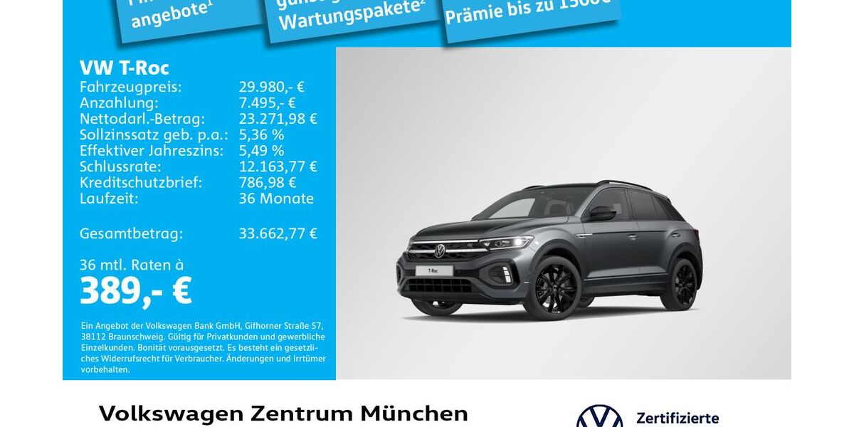 VW T-Roc 51.144 km 29.980 &euro; München 80687