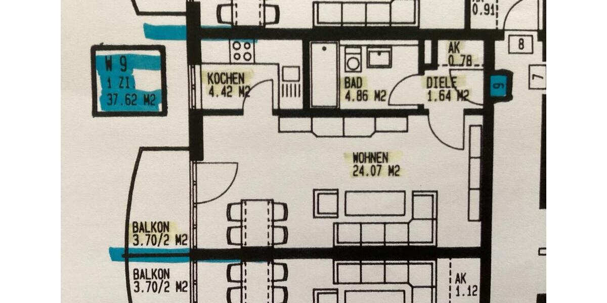 Etagenwohnung Bergkirchen - 1 Zimmer, 37 m&sup2;, 649&euro; | Angebot:26444235