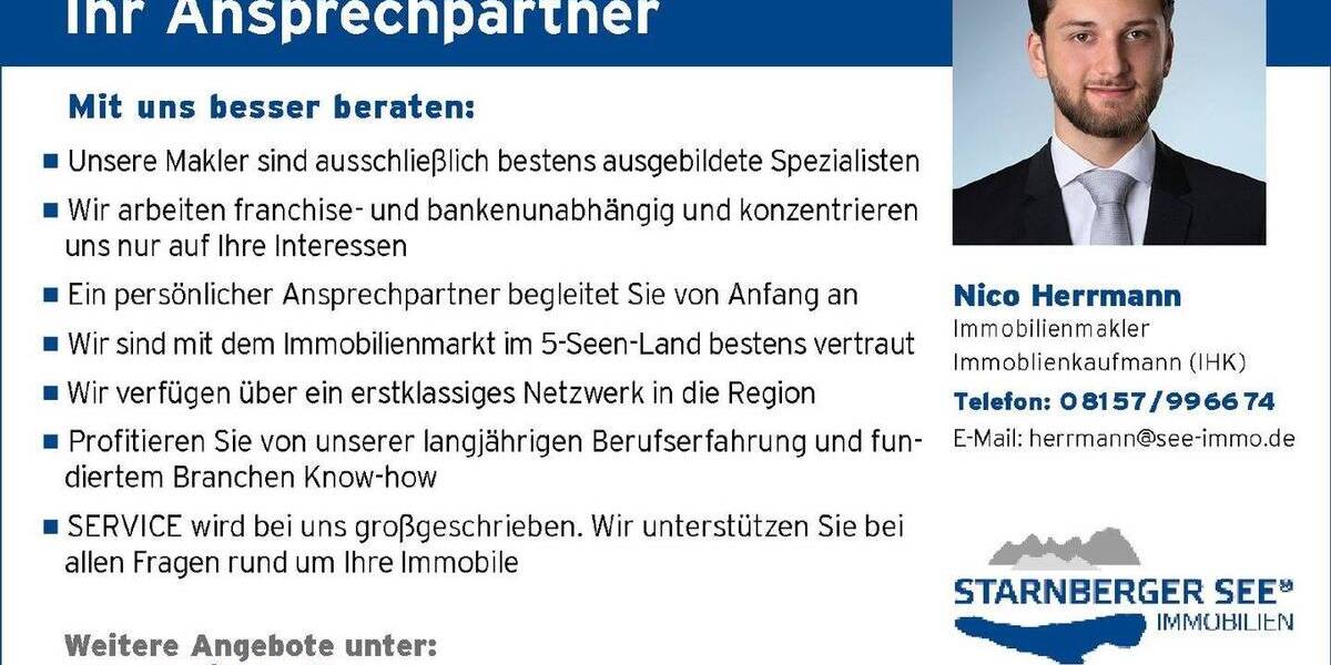 Etagenwohnung Gauting - 2 Zimmer, 56 m&sup2;, 265.000&euro; | Angebot:25693802