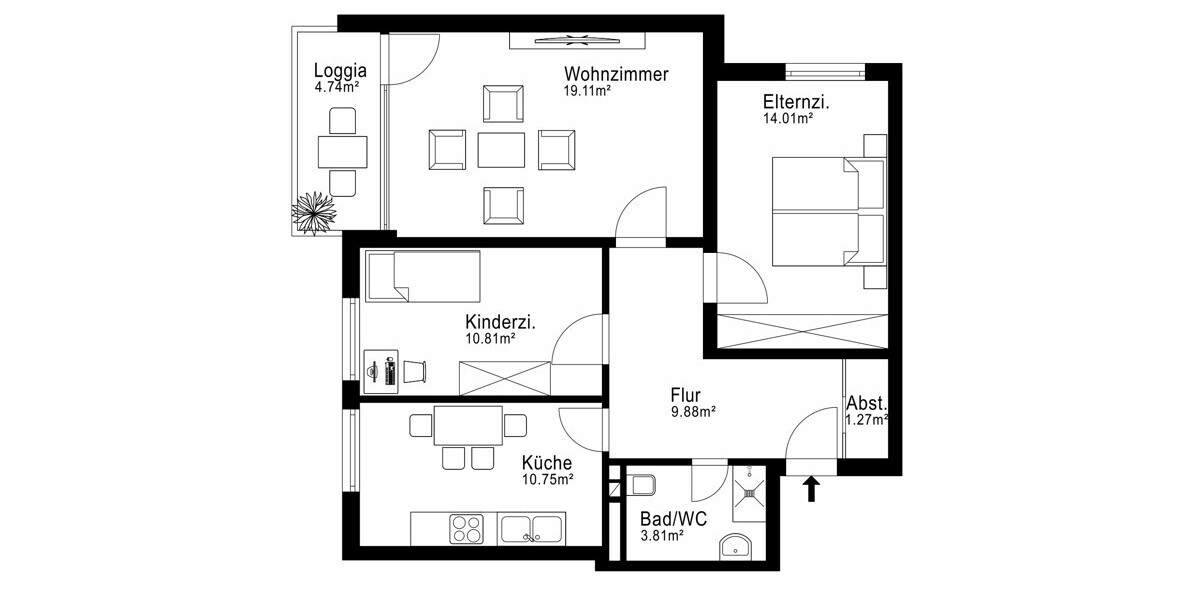 !! TOP-ANLAGE !! ruhige 3-Zimmer-Wohnung ** sonniger Balkon ** HADERN - Etagenwohnung München Pasing-Obermenzing | Angebot:26217200