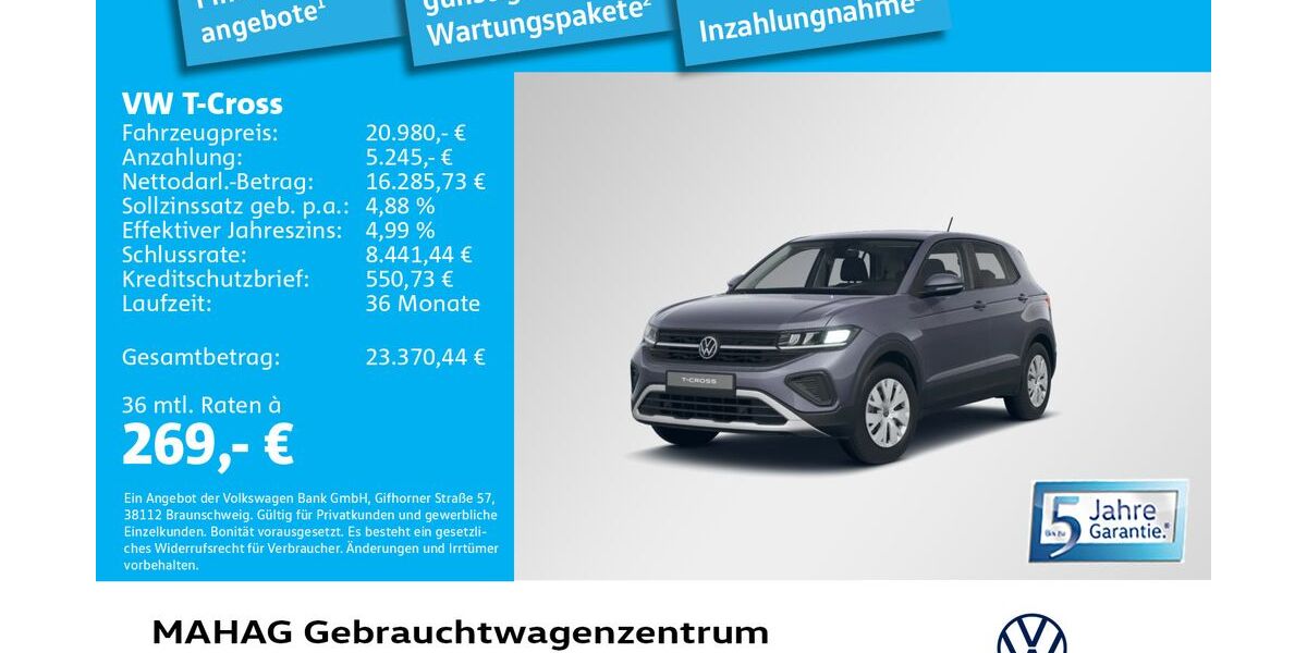 VW T-Cross 5.838 km 20.980 &euro; München 80935