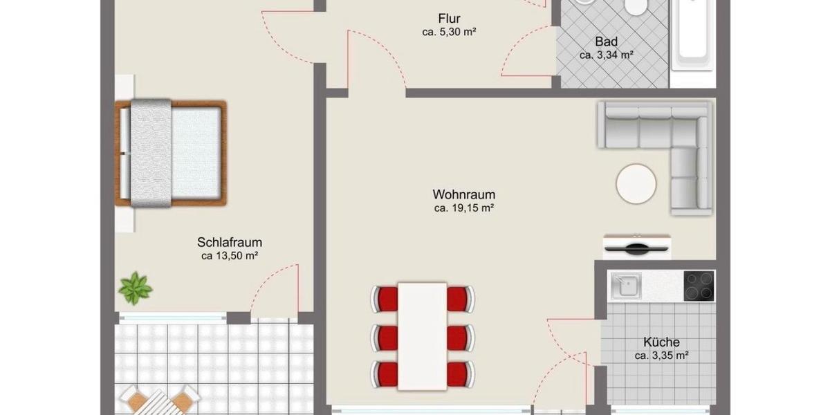 Etagenwohnung Neufahrn bei Freising Mintraching-Grüneck - 2 Zimmer, 50 m&sup2;, 259.000&euro; | Angebot:26433689