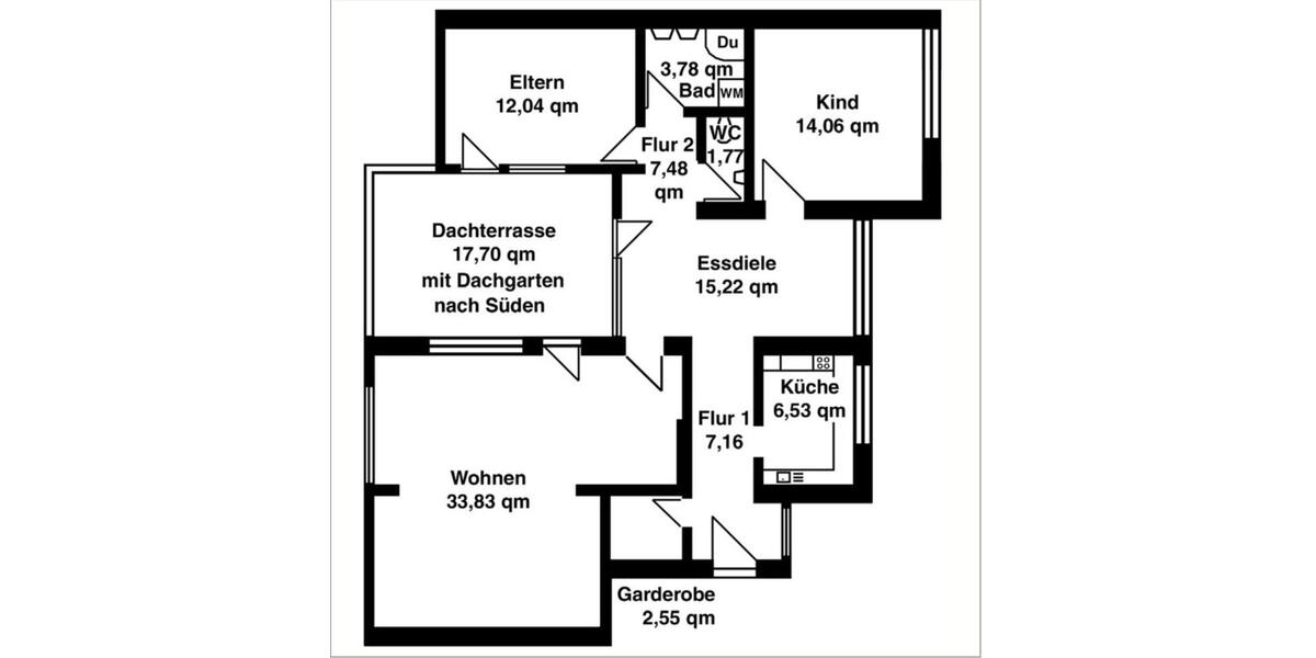 Wunderschöne Dachgeschosswohnung mit Dachterrasse in Ottobrunn 3.5 zimmer