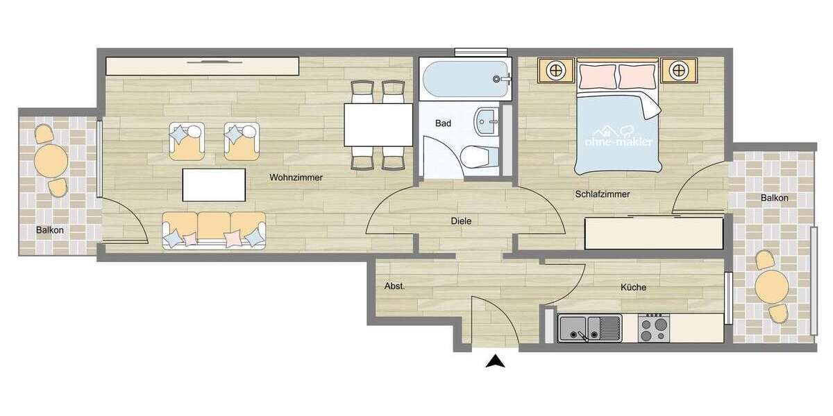 Etagenwohnung München Thalkirchen-Obersendling-Forstenried-Fürstenried-Solln - 2 Zimmer, 52 m&sup2;, 425.000&euro; | Angebot:27014918