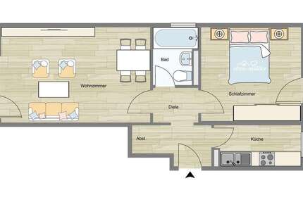 Wohnung München Thalkirchen-Obersendling-Forstenried-Fürstenried-Solln - 2 Zimmer, 52 m&sup2;, 425.000&euro; | Angebot:27014918