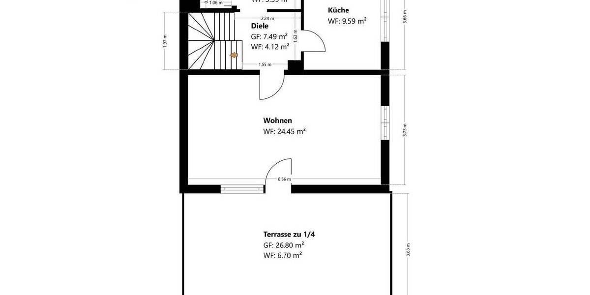 Doppelhaushälfte München Thalk.Obersendl.-Forsten-Fürstenr.-Solln - 3 Zimmer, 92 m&sup2;, 875.000&euro; | Angebot:26014839