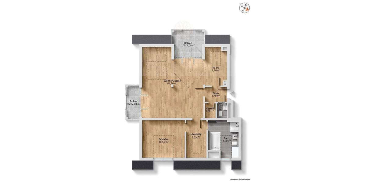 Etagenwohnung Unterhaching - 2 Zimmer, 93 m&sup2;, 1.750&euro; | Angebot:25688734