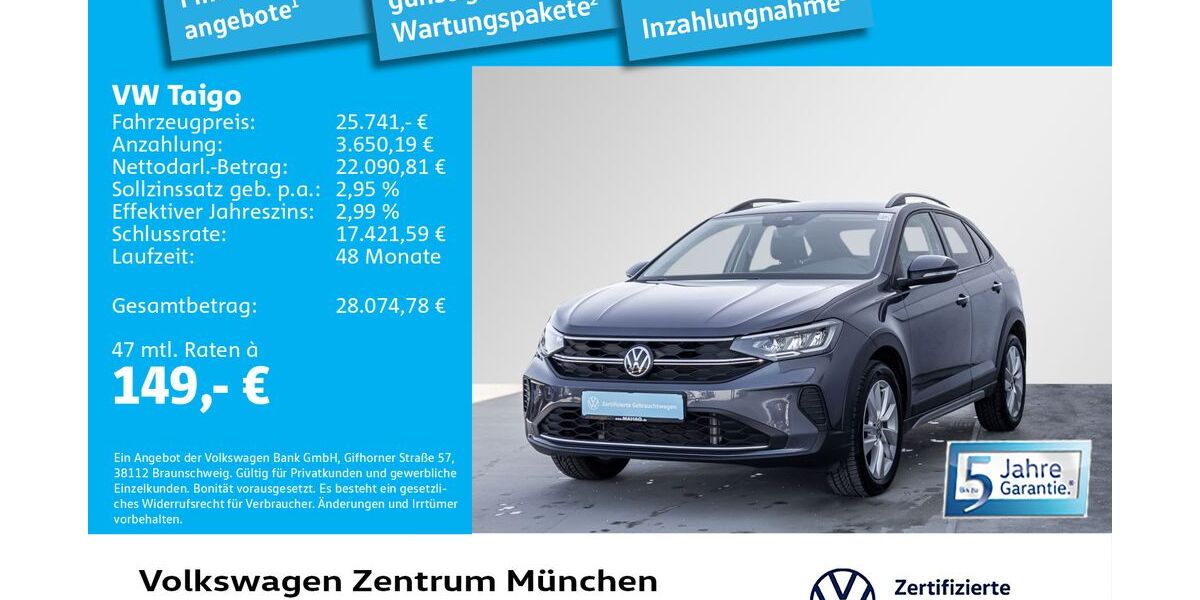 VW Taigo 12.666 km 25.741 &euro; München 80687