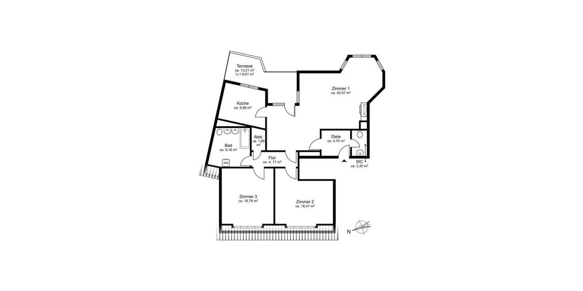 Etagenwohnung München Neuhausen-Nymphenburg - 3 Zimmer, 111 m&sup2;, 975.000&euro; | Angebot:26376718