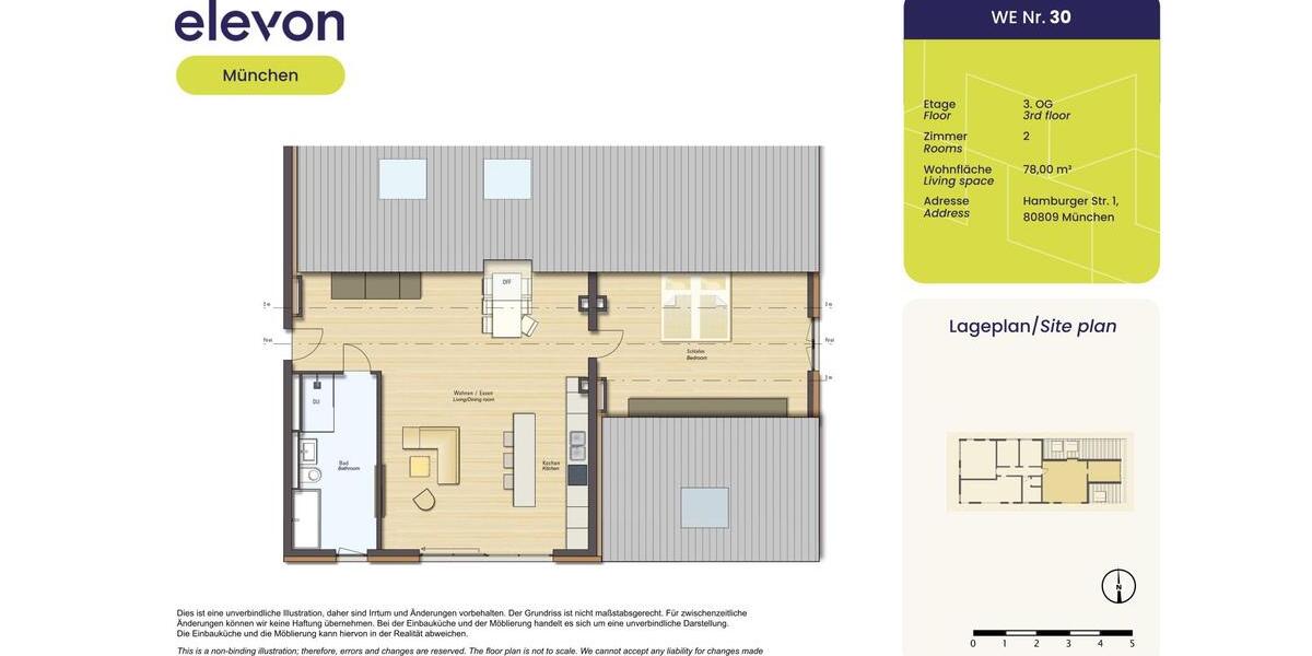Etagenwohnung München Am Riesenfeld - 2 Zimmer, 78 m&sup2;, 1.391&euro; | Angebot:26086248