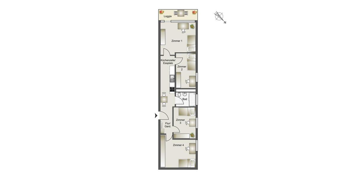 Kernsanierte 4-Zimmer WG nahe Karl-Preis-Platz | 5,37% Rendite 4 zimmer