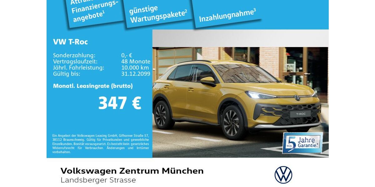 VW T-Roc 3.000 km 29.970 &euro; München 80687