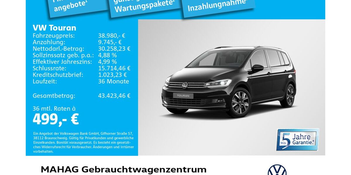 VW Touran 1.355 km 38.980 &euro; München 80935