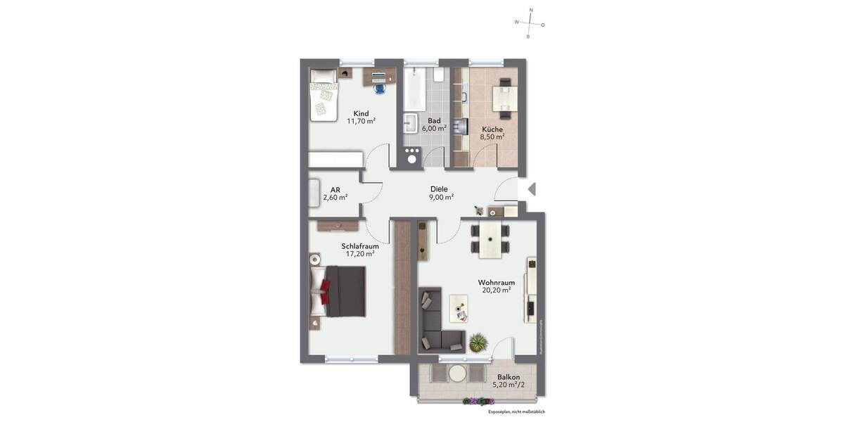 Etagenwohnung Kirchheim bei München Kirchheim - 3 Zimmer, 77 m&sup2;, 430.000&euro; | Angebot:25744637