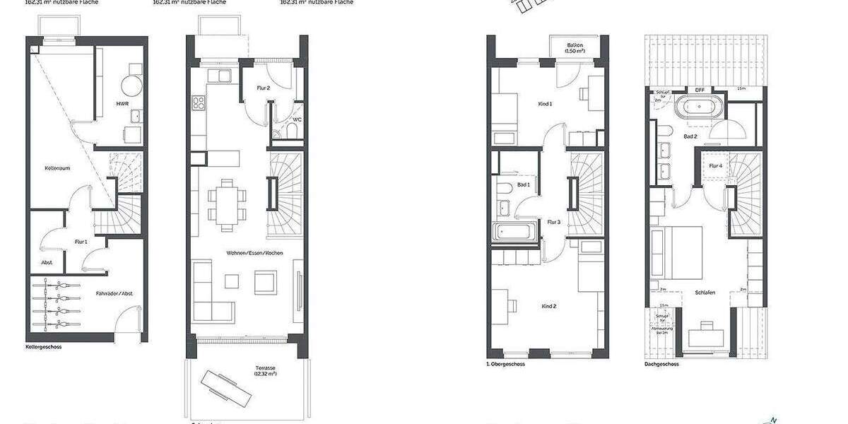 Reihenmittelhaus Kirchheim Heimstetten - 4 Zimmer, 114 m&sup2;, 989.000&euro; | Angebot:25726239