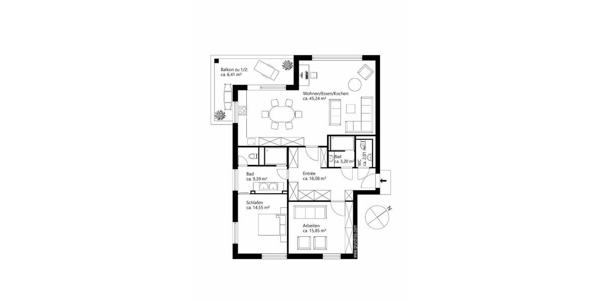 Etagenwohnung München Bogenhausen - 3 Zimmer, 112 m&sup2;, 1.790.000&euro; | Angebot:26105161