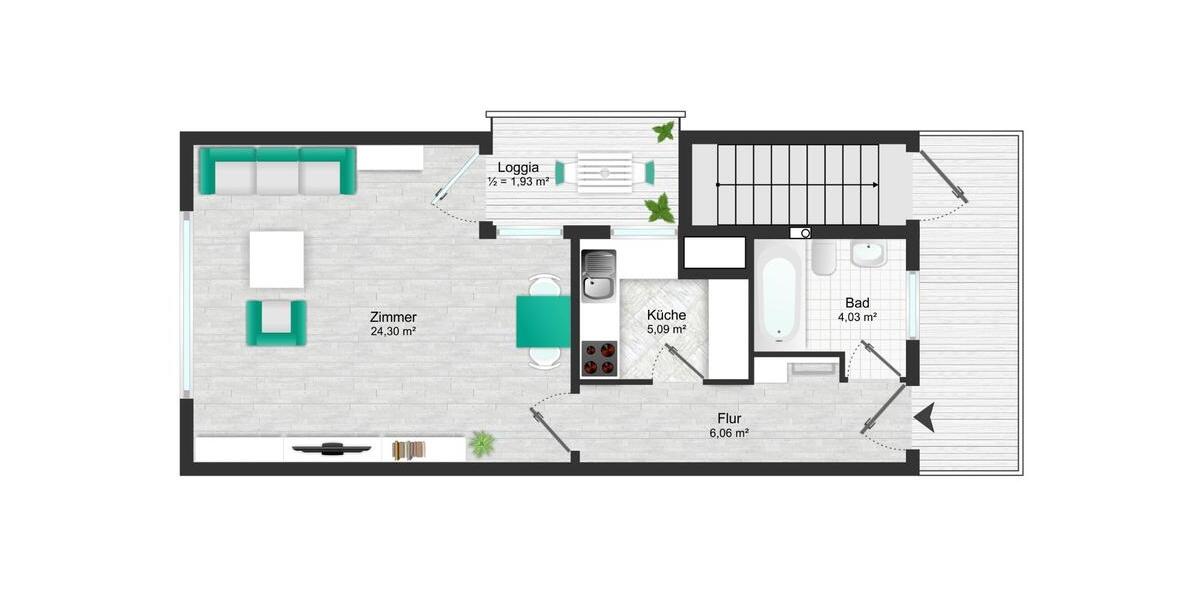Etagenwohnung Haimhausen - 1 Zimmer, 41 m&sup2;, 329.000&euro; | Angebot:25431762
