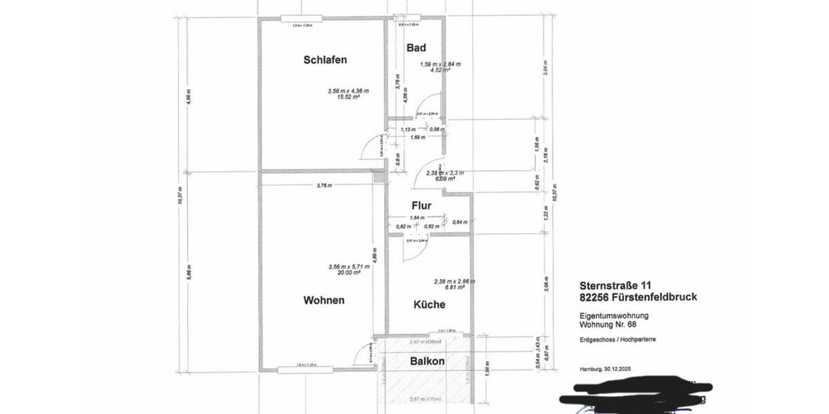 Hochparterre Fürstenfeldbruck - 2 Zimmer, 54 m&sup2;, 275.000&euro; | Angebot:25712883