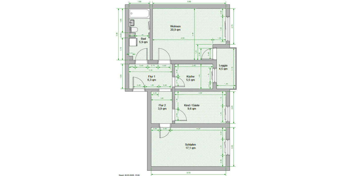 Erdgeschoßwohnung Planegg - 3 Zimmer, 72 m&sup2;, 417.000&euro; | Angebot:25945404