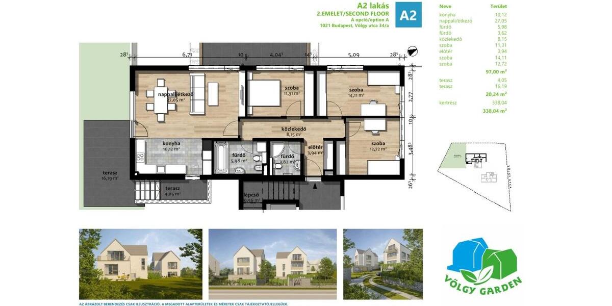 Neue Exklusiv Wohnung, mit Gärten, Budapest bezirk 2. 4 zimmer