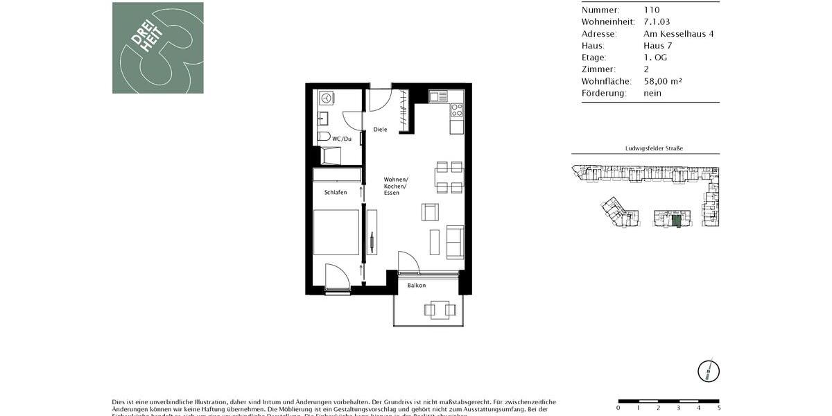 Etagenwohnung München Allach-Untermenzing - 2 Zimmer, 58 m&sup2;, 1.521&euro; | Angebot:25540033