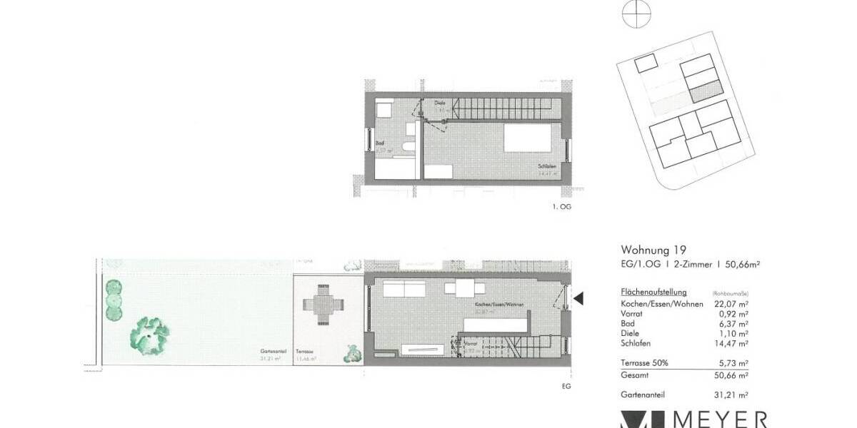 Etagenwohnung Eching - 2 Zimmer, 50 m&sup2;, 1.340&euro; | Angebot:26540418