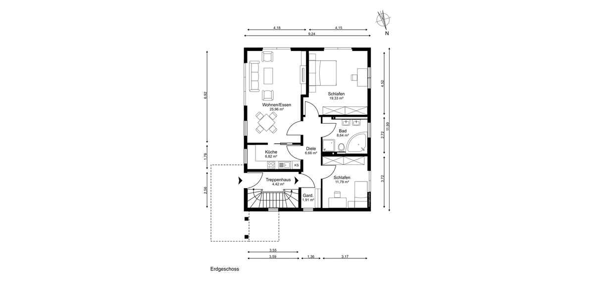 Freistehendes Ein- Zweifamilienhaus auf sonnigem Gartengrundstück mit viel Potenzial in Ottobrunn - Zweifamilienhaus Ottobrunn | Angebot:27196833