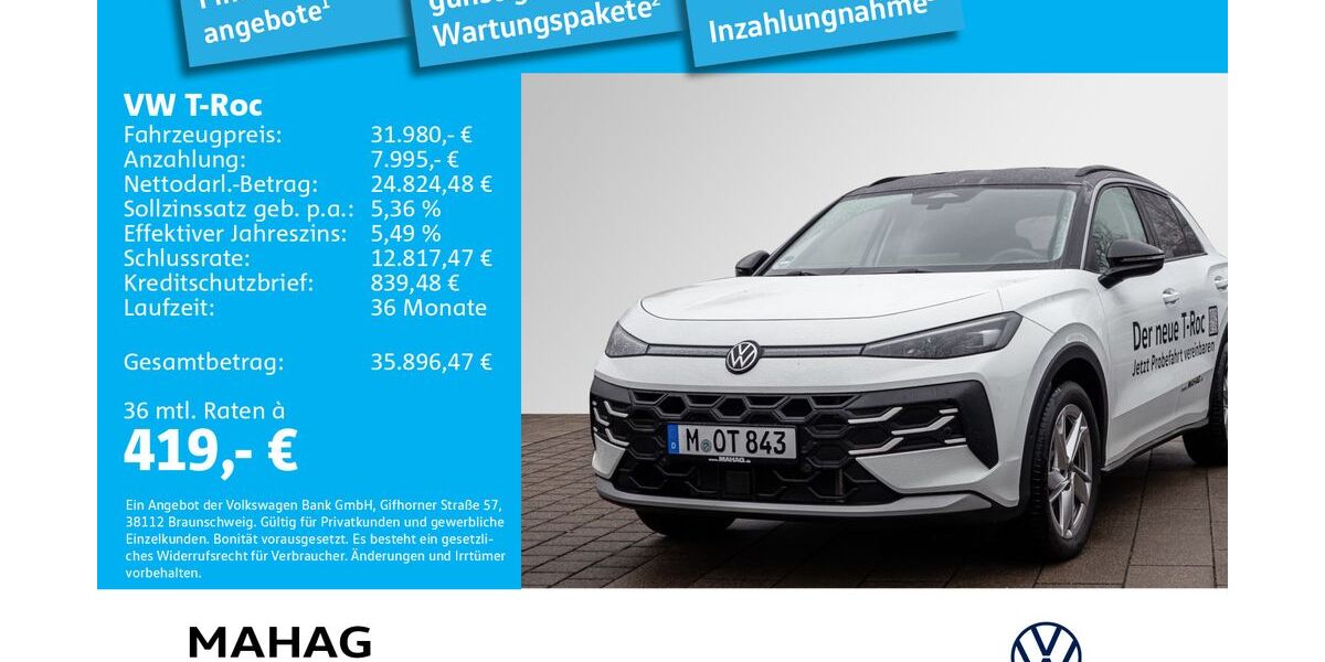 VW T-Roc 3.000 km 29.981 &euro; Ottobrunn 85521