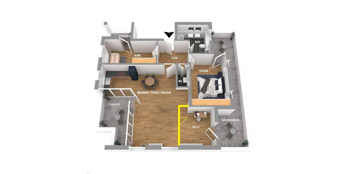 Terrassenwohnung Dachau Etzenhausen - 4 Zimmer, 121 m&sup2;, 650.000&euro; | Angebot:25835492