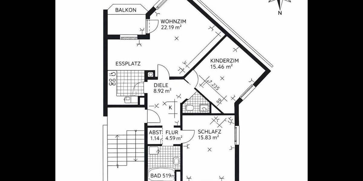 Etagenwohnung München Aubing-Lochhausen-Langwied - 3 Zimmer, 85 m&sup2;, 529.000&euro; | Angebot:26128050