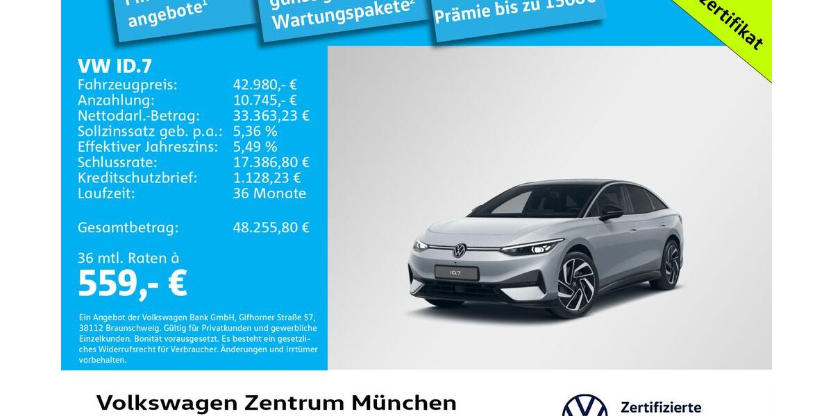 VW ID.7 29.189 km 42.980 &euro; München 80687