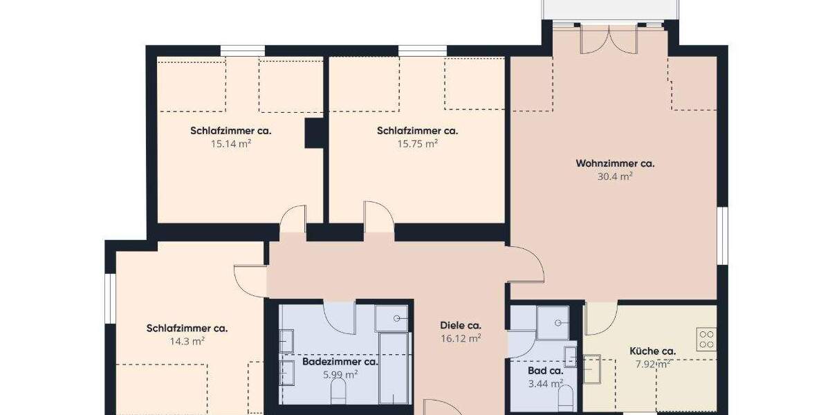 Etagenwohnung München / Allach-Untermenzing Allach-Untermenzing - 4 Zimmer, 110 m&sup2;, 2.160&euro; | Angebot:25879953