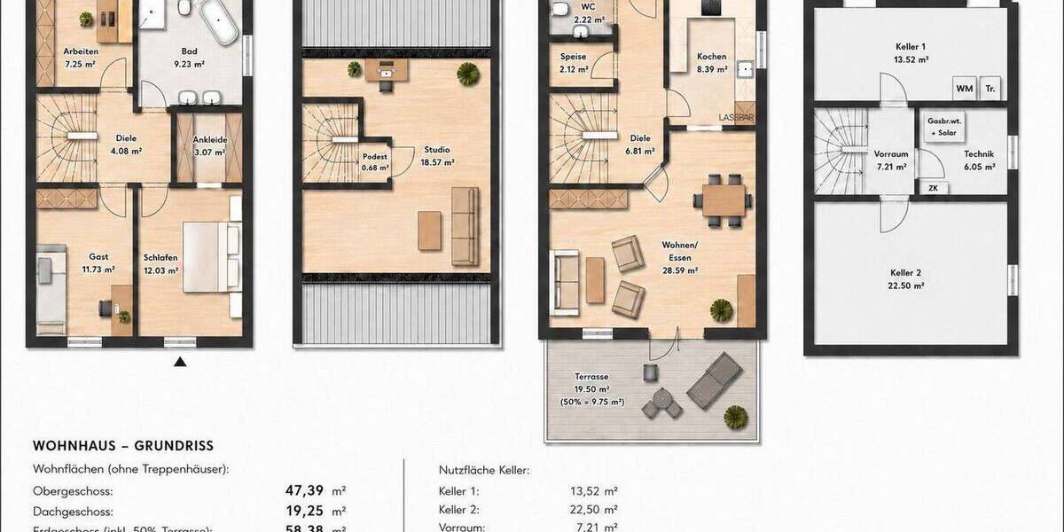 Doppelhaushälfte Weichs - 5 Zimmer, 125 m&sup2;, 780.000&euro; | Angebot:26816364