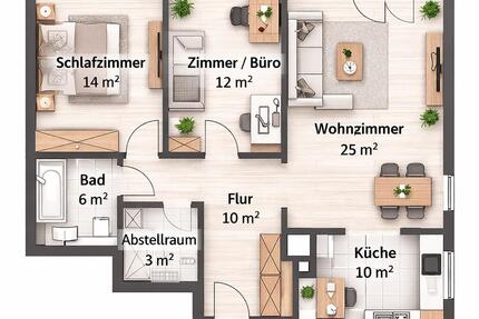 Wohnung Holzkirchen - 3 Zimmer, 85 m&sup2;, 1.100&euro; | Angebot:25284788