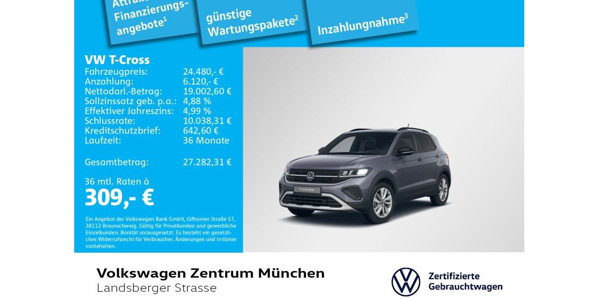 VW T-Cross 12.475 km 24.480 &euro; München 80687
