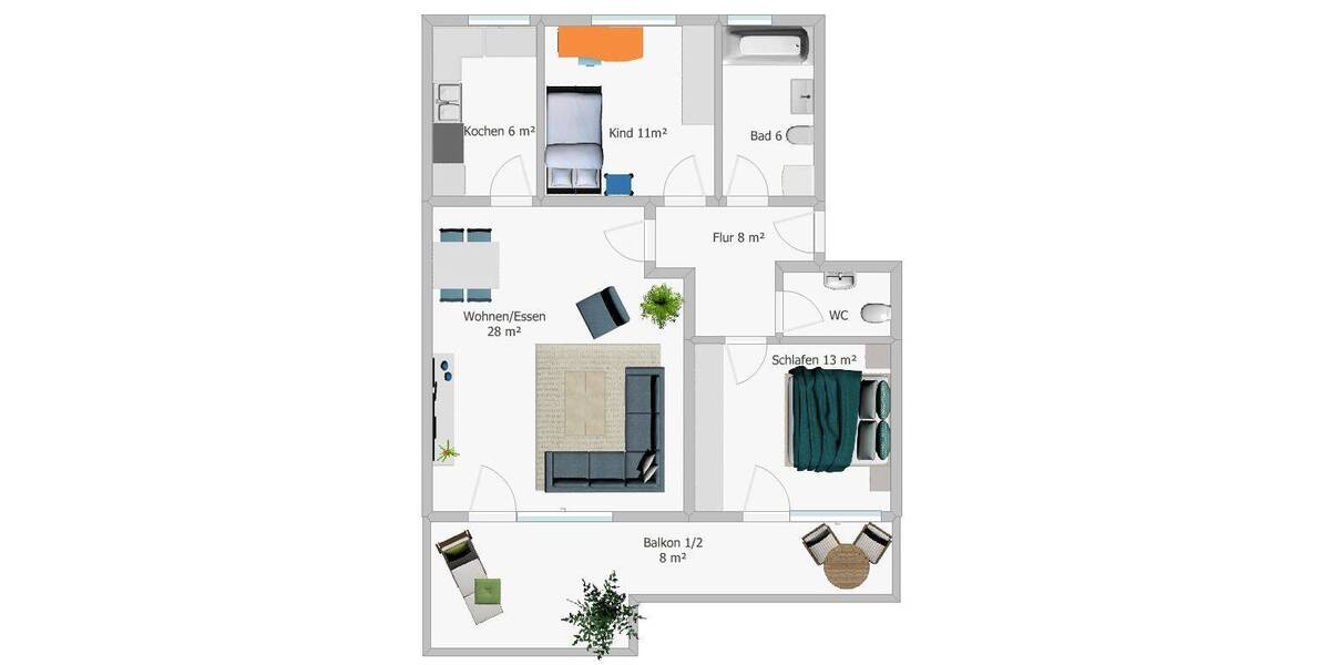 Etagenwohnung Unterhaching - 3 Zimmer, 81 m&sup2;, 625.000&euro; | Angebot:26891432