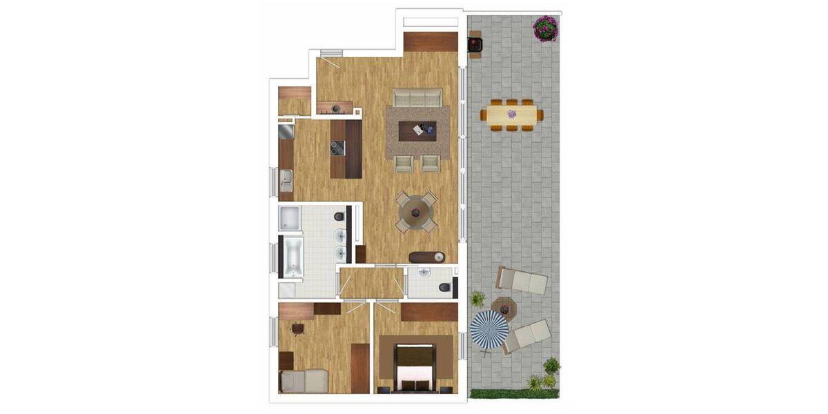 Terrassenwohnung Kirchheim bei München Kirchheim - 3 Zimmer, 105 m&sup2;, 1.900&euro; | Angebot:26161157
