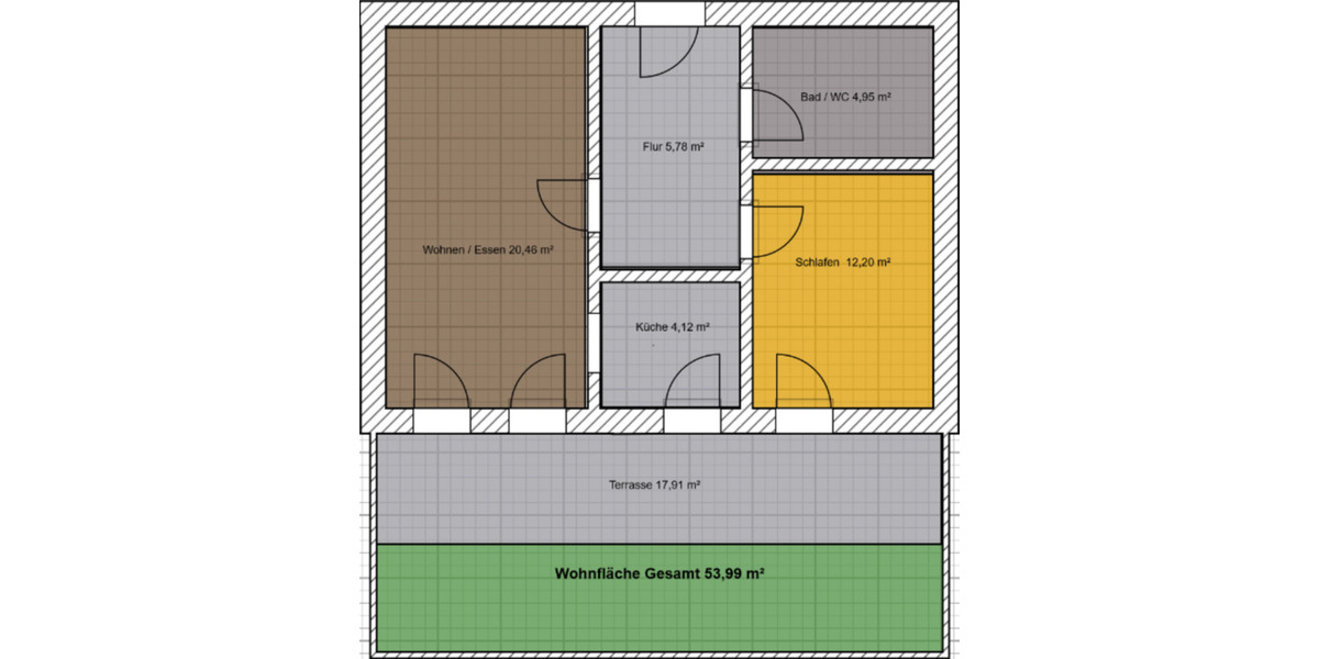 Seltene 2-Zimmer-Wohnung mit Terrasse u. EBK - TOP Innenstadtlage 2 zimmer