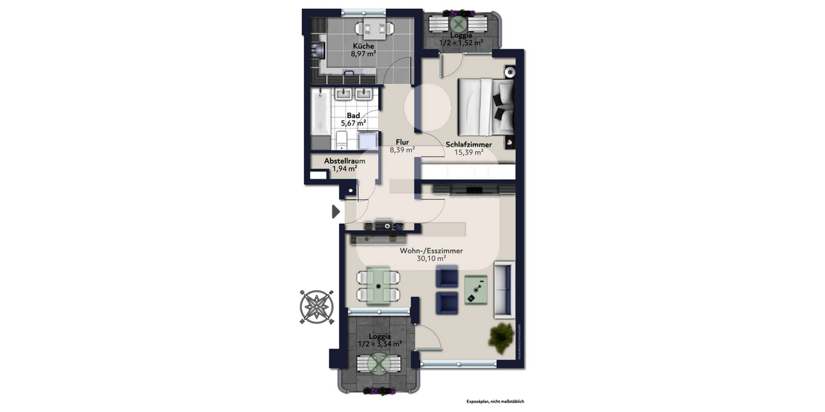 Etagenwohnung Planegg - 2 Zimmer, 73 m&sup2;, 395.000&euro; | Angebot:25197278