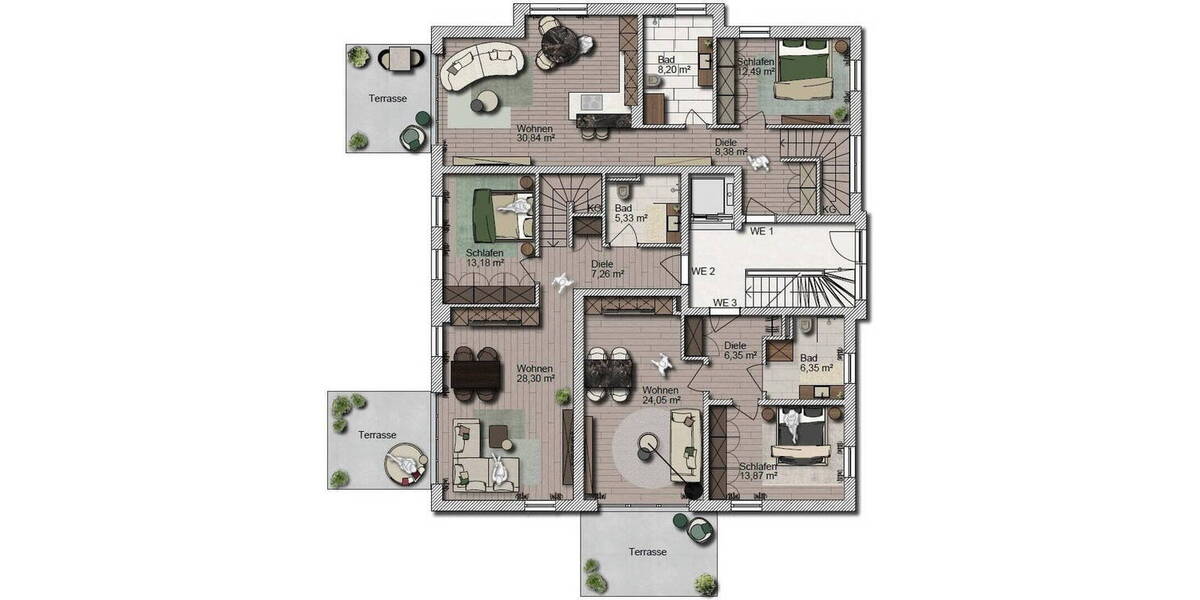 Etagenwohnung München Aubing-Lochhausen-Langwied - 3 Zimmer, 72 m&sup2;, 685.000&euro; | Angebot:26156033