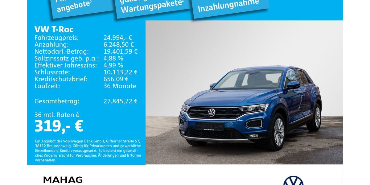 VW T-Roc 21.502 km 23.985 &euro; Dachau 85221
