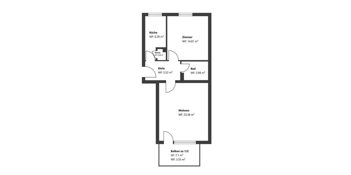 Etagenwohnung Dachau - 2 Zimmer, 59 m&sup2;, 289.000&euro; | Angebot:26319338