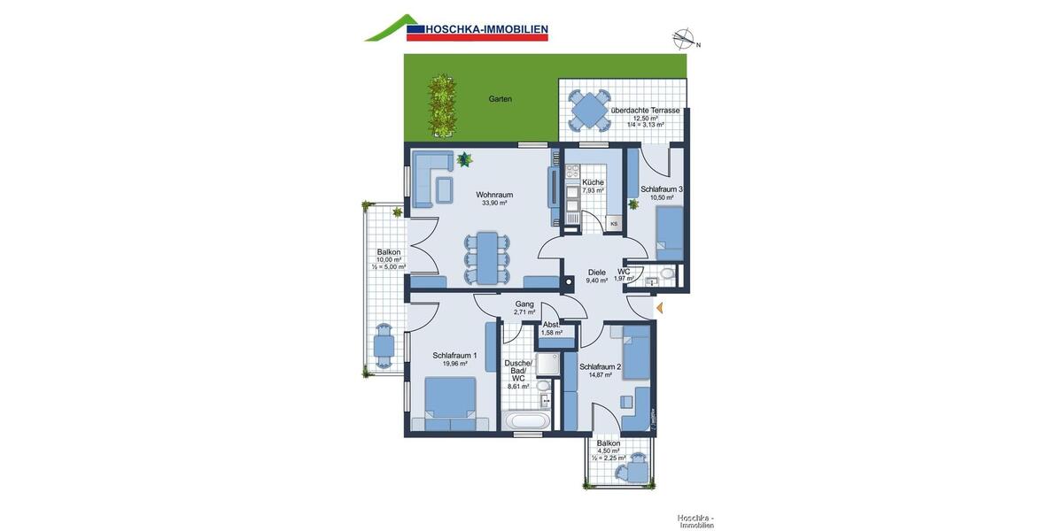 Terrassenwohnung Feldafing - 4 Zimmer, 118 m&sup2;, 1.650&euro; | Angebot:26600699